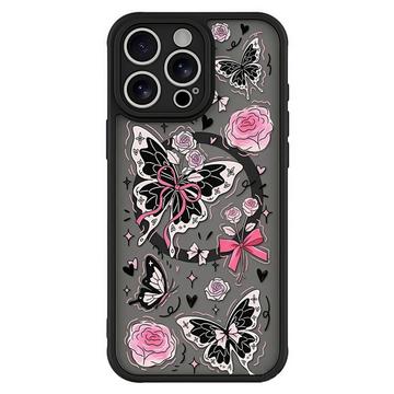 Coque iPhone 13 Pro Max magnétique protectrice - Papillons / Roses