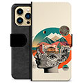Étui Portefeuille Premium iPhone 13 Pro Max - Collage Abstrait