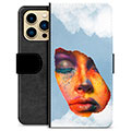 Étui Portefeuille Premium iPhone 13 Pro Max - Peinture de Visage