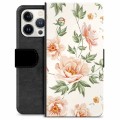 Étui Portefeuille Premium iPhone 13 Pro - Motif Floral