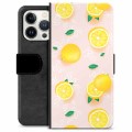 Étui Portefeuille Premium iPhone 13 Pro - Motif Citron