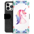 Étui Portefeuille Premium iPhone 13 Pro - Licorne