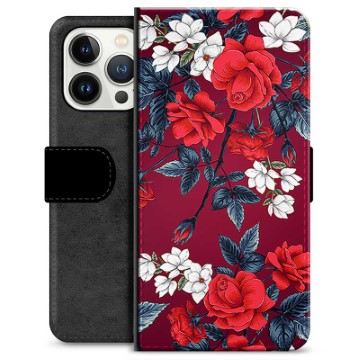 Étui Portefeuille Premium iPhone 13 Pro - Fleurs Vintage