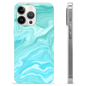 Coque iPhone 13 Pro en TPU - Marbre Bleu