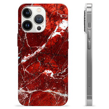 Coque iPhone 13 Pro en TPU - Marbre Rouge