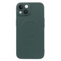 Housse silicone pour iPhone 13 avec protection de l'appareil photo - Compatible MagSafe - Vert