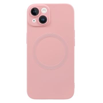 Housse en silicone pour iPhone 13 avec protection de l\'appareil photo - Compatible MagSafe - Rose