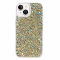 Coque iPhone 14 en TPU Glitter Flakes - Doré