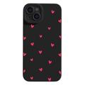 Coque fine iPhone 14 en TPU avec motif cœur - Noire / Rouge