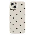 Coque fine iPhone 14 en TPU avec motif cœur - Blanche / Noire