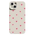 Coque fine iPhone 14 en TPU avec motif cœur - Blanche / Rouge