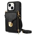 Coque tout-en-un iPhone 14 Plus avec portefeuille et dragonne