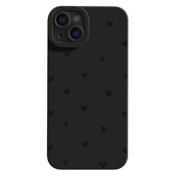 Coque fine iPhone 14 Plus en TPU avec motif cœur - Noire