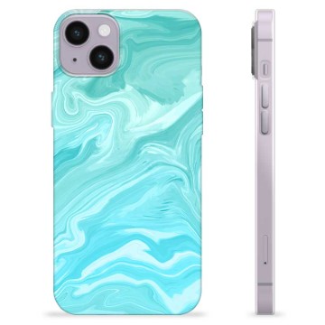 Coque iPhone 14 Plus en TPU - Marbre Bleu