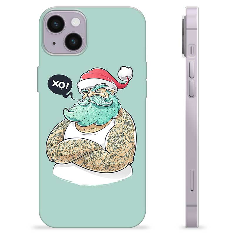 Coque iPhone 14 Plus en TPU - Père Noël Moderne