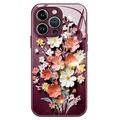 Coque hybride iPhone 14 Pro Bouquet de fleurs - Rouge vin