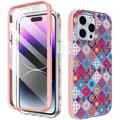 Coque hybride protection 360 iPhone 14 Pro Max Ahastyle WE13 - Mandala coloré