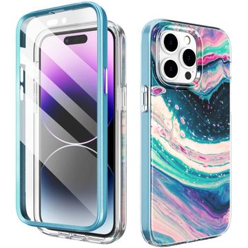 Coque hybride protection 360 iPhone 14 Pro Max Ahastyle WE13 - Vague colorée