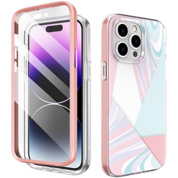 Coque hybride protection 360 iPhone 14 Pro Max Ahastyle WE13 - Marbre Pastel