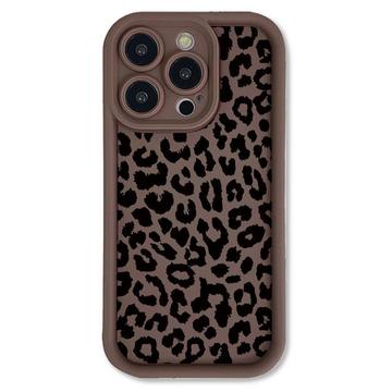 Coque iPhone 14 Pro Max en TPU à imprimé léopard - Café
