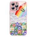 Coque hybride iPhone 14 Pro Max Sourire et arc-en-ciel - Rose