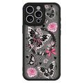 Coque iPhone 14 Pro magnétique protectrice - Papillons / Roses