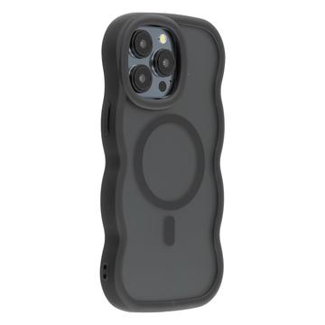 Coque hybride magnétique iPhone 14 Pro bord d\'onde - Noire