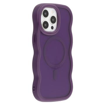 Coque hybride magnétique iPhone 14 Pro bord d\'onde - Violete
