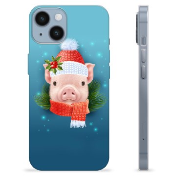 Coque iPhone 14 en TPU - Cochonnet d\'Hiver