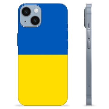 Coque iPhone 14 en TPU Drapeau Ukraine - Jaune et bleu clair