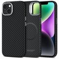 Coque plastique iPhone 14 Tech-Protect Ion Carbon - Compatible MagSafe - Noire / Argente