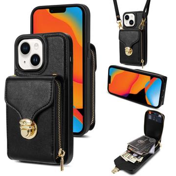 Coque tout-en-un iPhone 15 avec portefeuille et dragonne