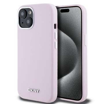 Étui iPhone 15 en Silicone Liquide DKNY avec Logo en Métal - Magsafe Compatible