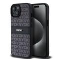 Coque iPhone 15 DKNY Repeat Pattern Tonal Stripe - Noir