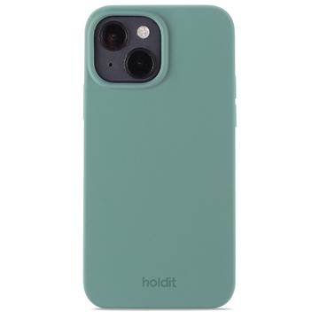 Coque iPhone 15 en Silicone Holdit - Vert mousse