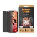 Protecteur d'Écran iPhone 15 PanzerGlass Ultra-Wide Fit Privacy EasyAligner - Bord Noir