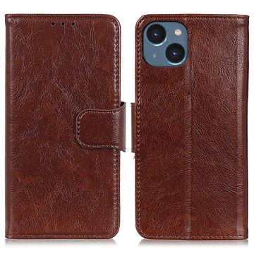 Étui Portefeuille iPhone 15 Plus - Série Elegant - Marron