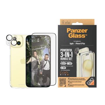 Pack de Protection iPhone 15 Plus PanzerGlass 3-en-1 - Transparent