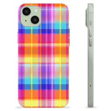 Coque iPhone 15 Plus en TPU - Chemise en Flanelle