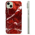 Coque iPhone 15 Plus en TPU - Marbre Rouge