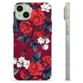 Coque iPhone 15 Plus en TPU - Fleurs Vintage