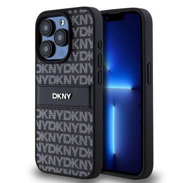 Coque iPhone 15 Pro DKNY Repeat Pattern Tonal Stripe - Noir