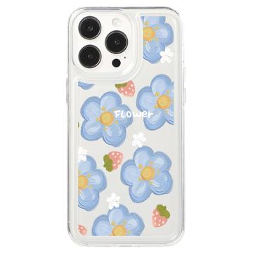 Coque iPhone 15 Pro en TPU Fashion - Fleurs / Fraises