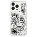 Coque iPhone 15 Pro en TPU Fashion - Contour des roses