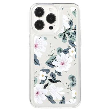 Coque iPhone 15 Pro en TPU Fashion - Fleurs blanches