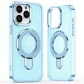 Coque hybride pailletée iPhone 15 Pro avec Kickstand - Compatible MagSafe - Bleu