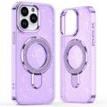 Coque hybride pailletée iPhone 15 Pro avec Kickstand - Compatible MagSafe - Violete