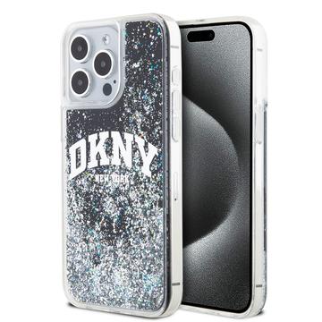 Coque iPhone 15 Pro Max DKNY Liquid Glitter Arch Logo - Noir