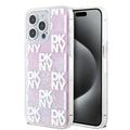 Coque iPhone 15 Pro Max DKNY Liquid Glitter Checkered Pattern - Rose