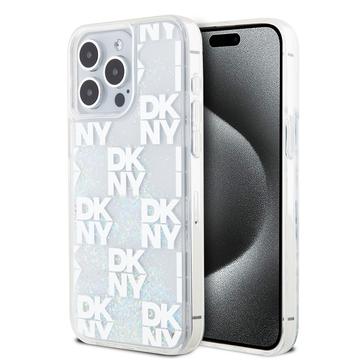 Coque iPhone 15 Pro Max DKNY Liquid Glitter Checkered Pattern - Transparent